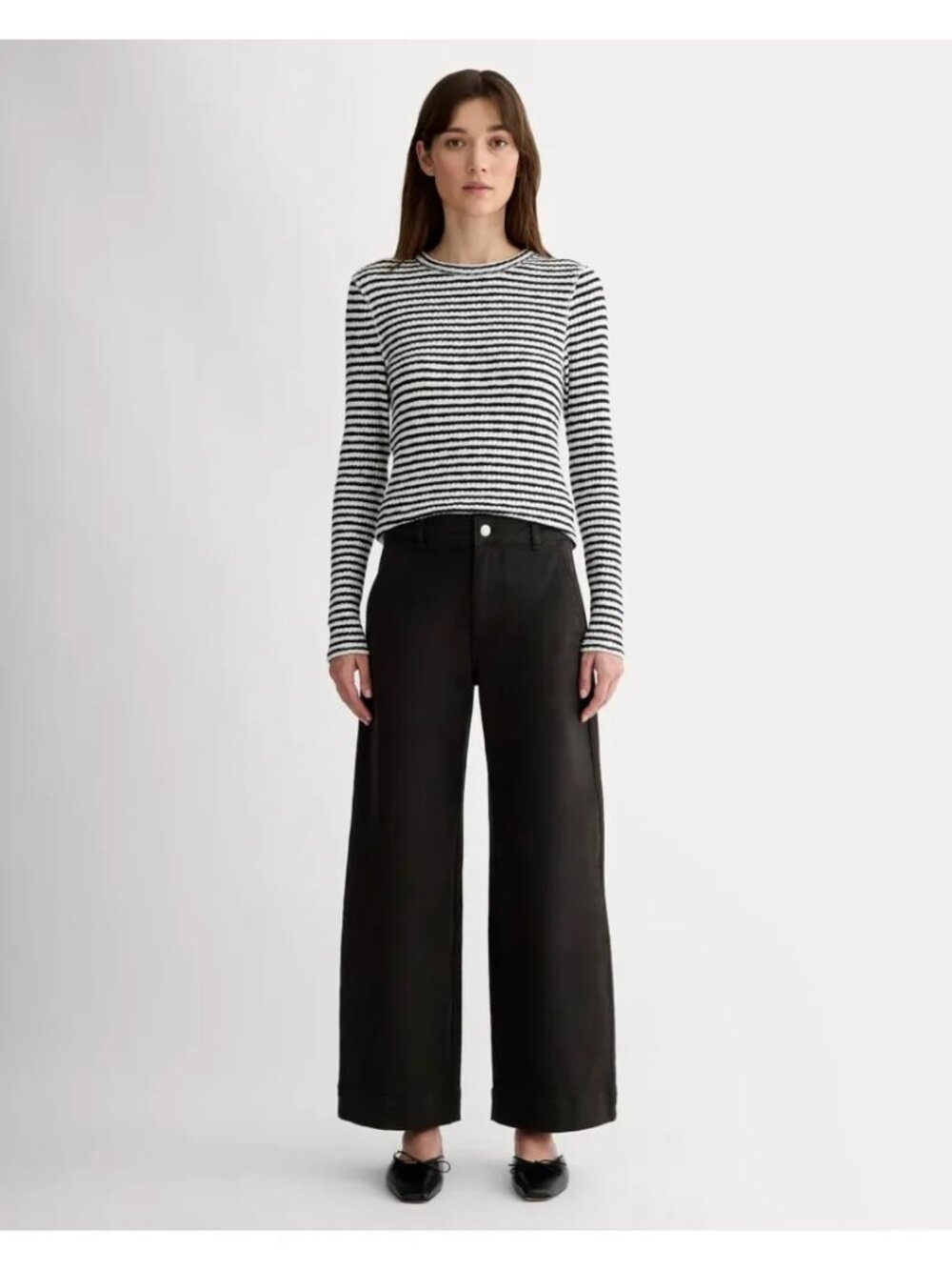 Everlane The Utility Wide-Leg Black Jeans, Size 4